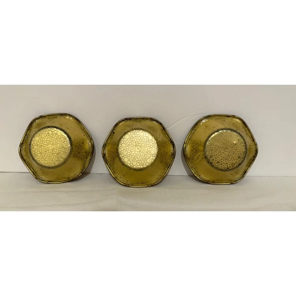 Vintage Mr. Peanut Metal Nut Bowls Set of 3 Catchall Dishes 1960-70s